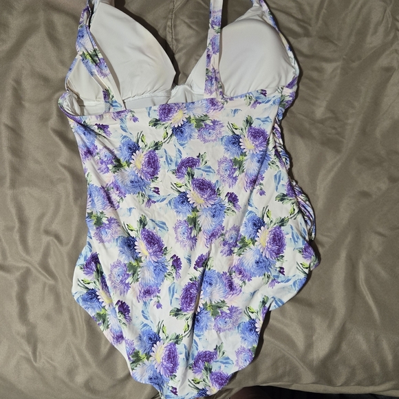 J. Crew Floral Swimsuit in Purple and White - Picture 2 of 6
